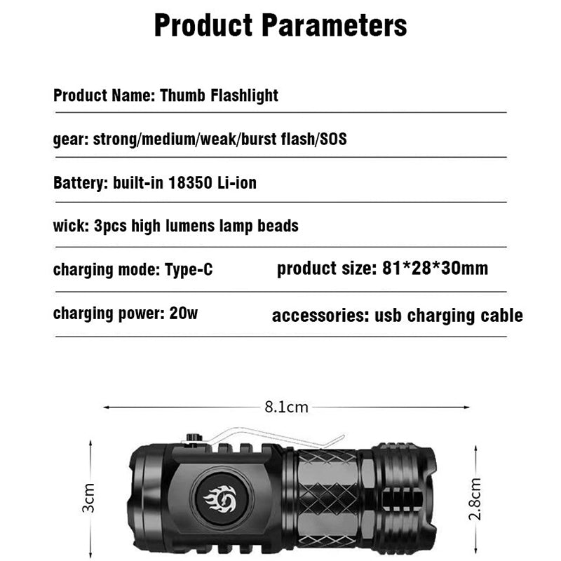 🎁Buy 2 Get 1 Free🔥Three-Eyed Monster Mini Flash Super Power Flashlight-6